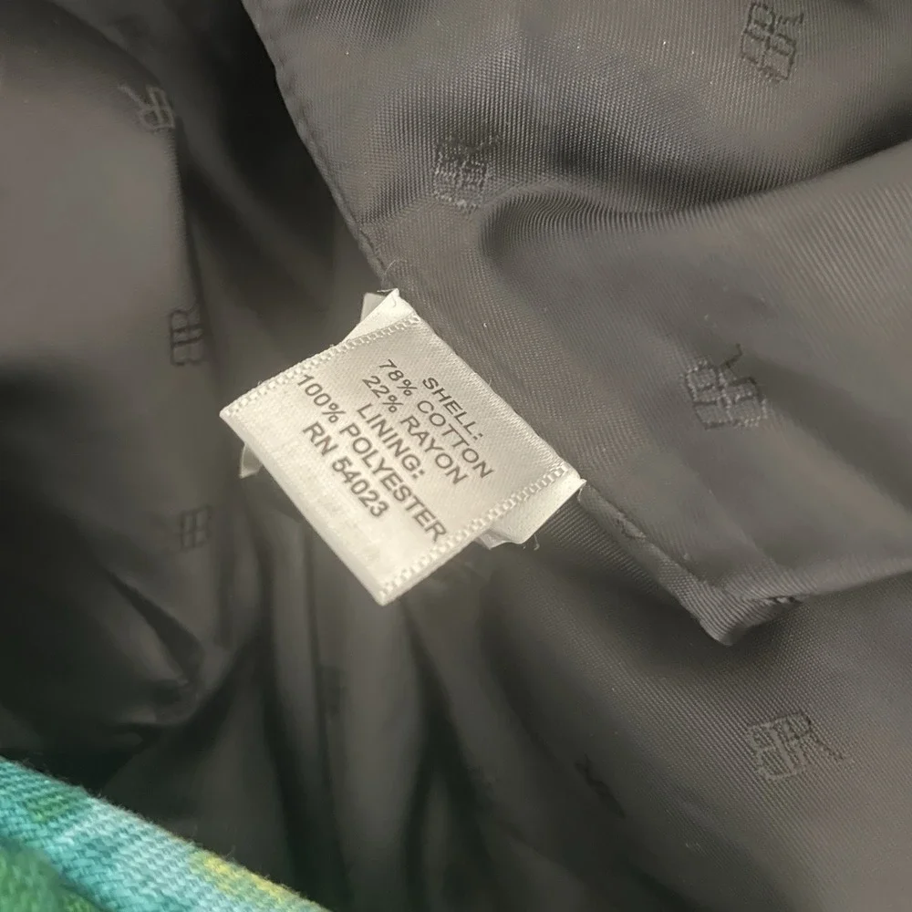 BANANA REPUBLIC Sz S Floral Belted Trench Coat Green Multicolor Double‎ Breasted